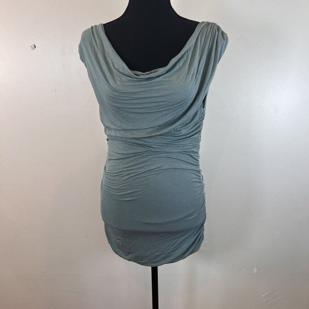 Patty Boutiq Green Tank Body Con Ruched Mini Dress Size Small. Stretch.